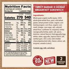 English Muffin Turkey Sausage & Cheddar Breakfast Sandwich