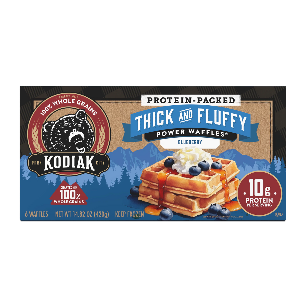 Blueberry Thick and Fluffy Power Waffles